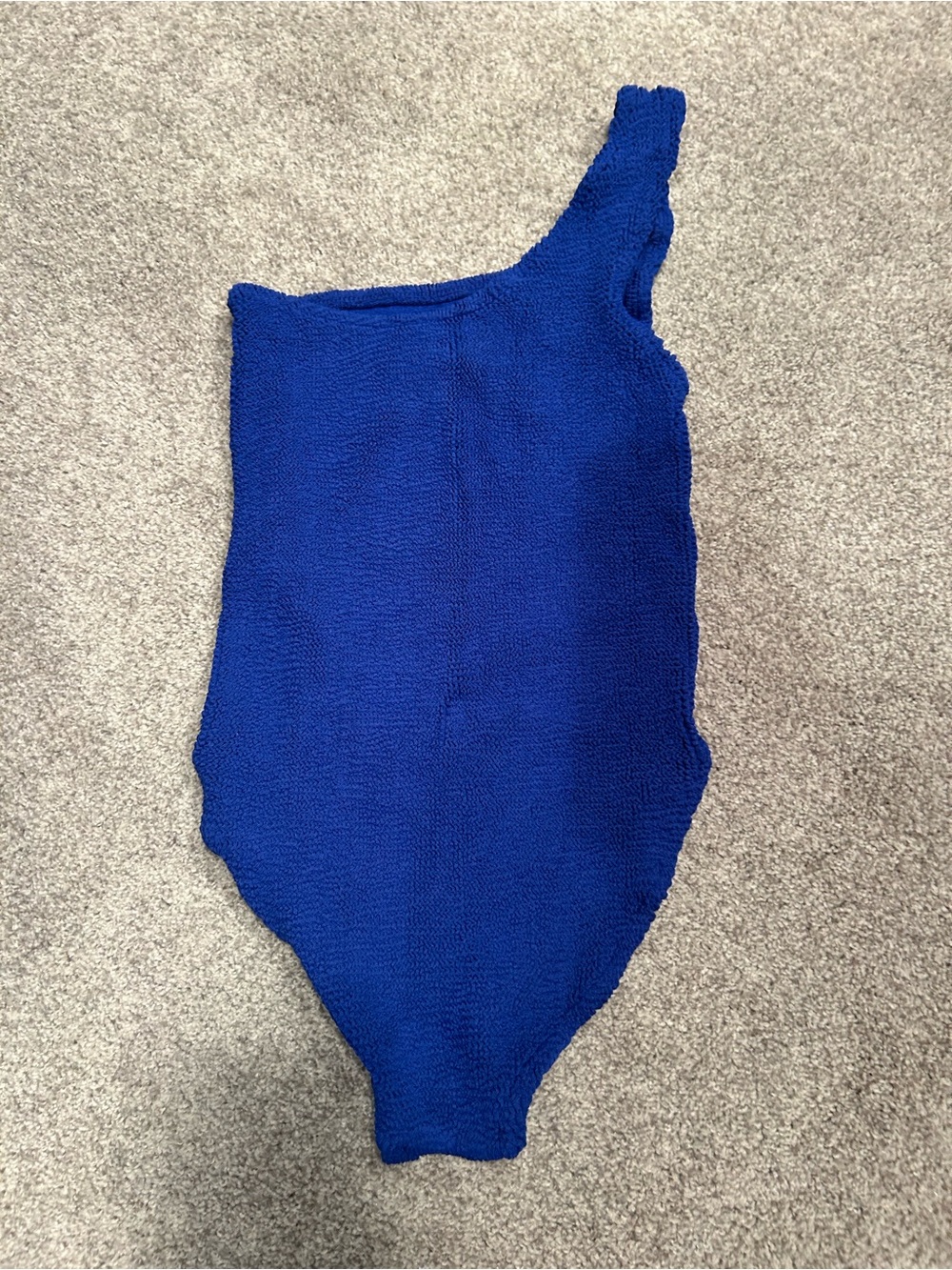One-Shoulder Blue Women’s One-Piece Swimsuit - Picture 3 of 5